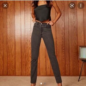 Black grey aritzia nina stovespipe jeans